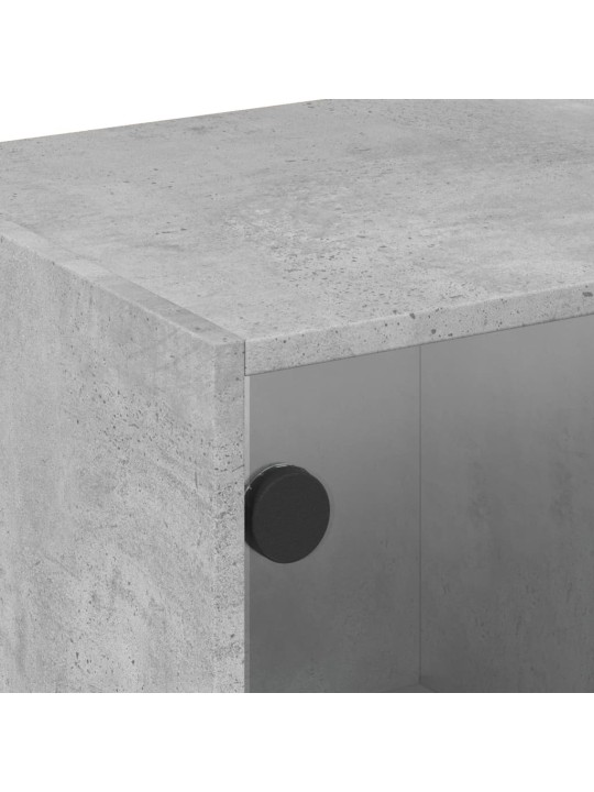 TV skříňka se skleněnými dvířky betonově šedá 102x37x42 cm
