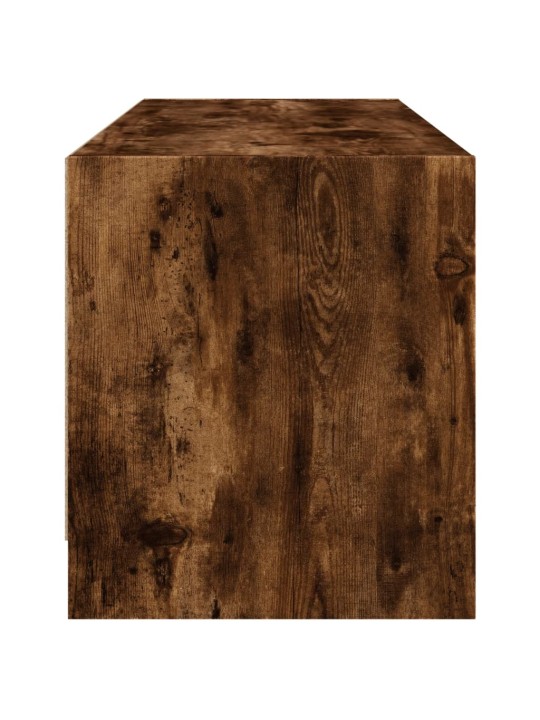 TV skříňka se skleněnými dvířky kouřový dub 102x37x42 cm
