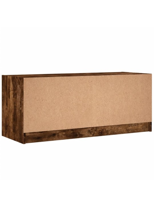 TV skříňka se skleněnými dvířky kouřový dub 102x37x42 cm