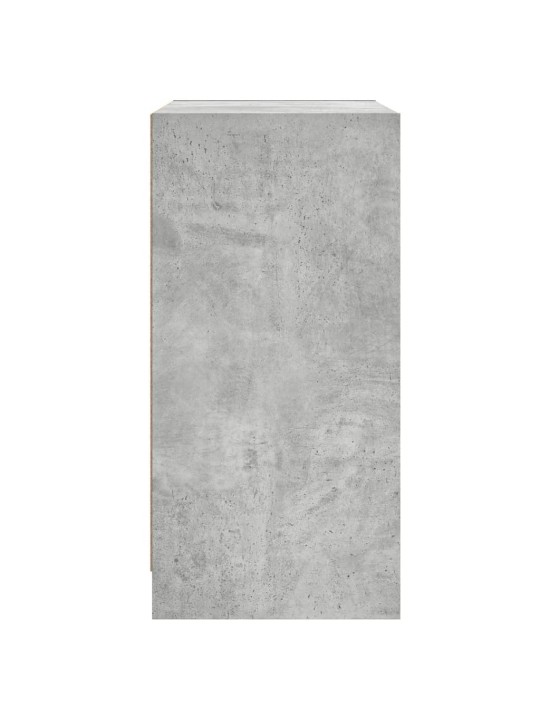 Odkládací skříňka skleněná dvířka betonově šedá 68x37x75,5 cm