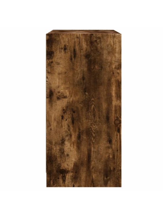 Odkládací skříňka skleněná dvířka kouřový dub 68x37x75,5 cm