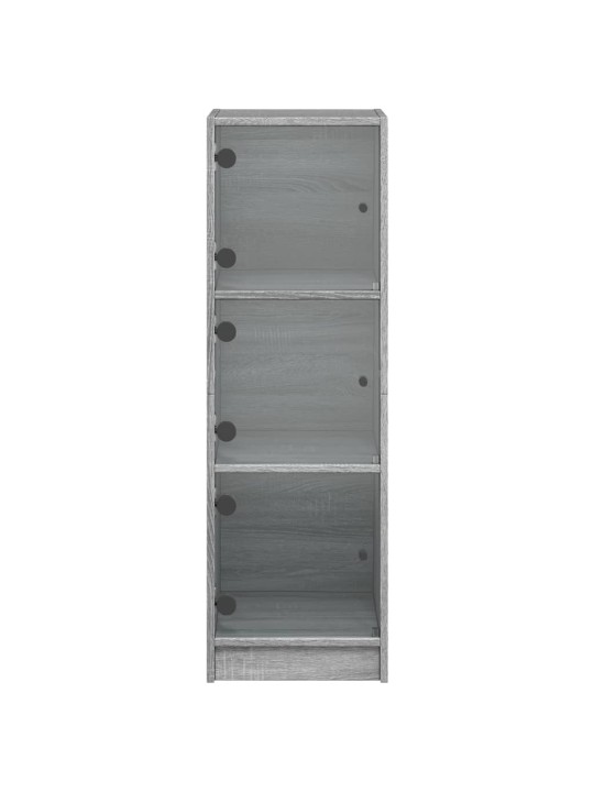 Highboard se skleněnými dvířky šedý sonoma 35 x 37 x 109 cm