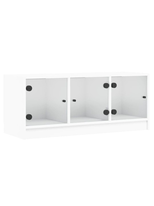 TV skříňka se skleněnými dvířky bílá 102x37x42 cm