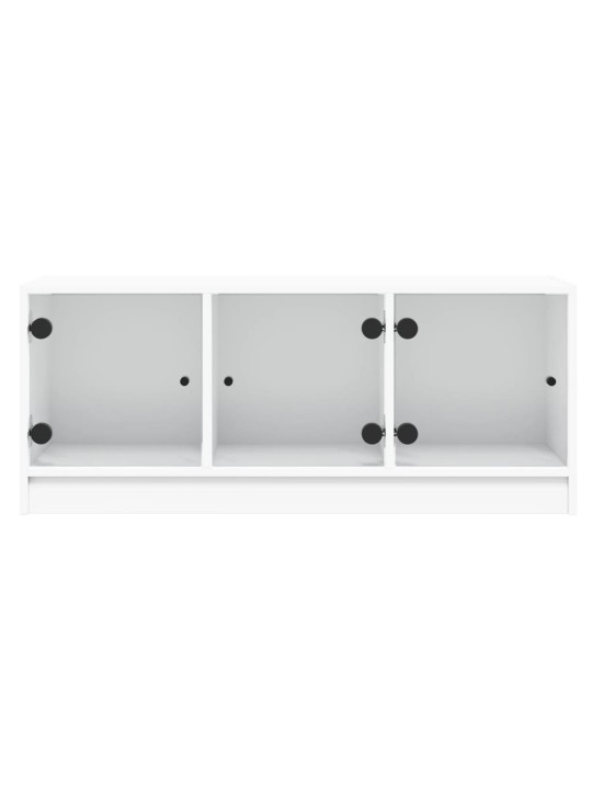 TV skříňka se skleněnými dvířky bílá 102x37x42 cm