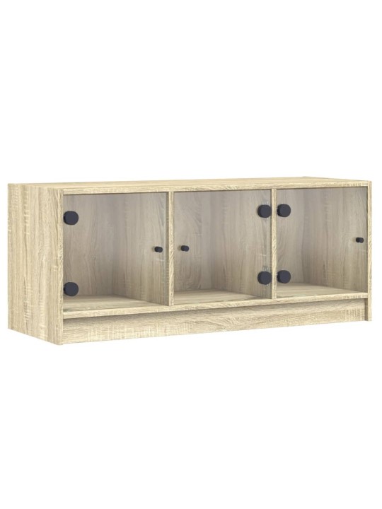 TV skříňka se skleněnými dvířky dub sonoma 102x37x42 cm