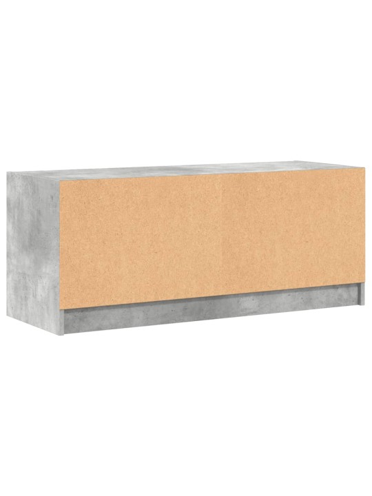 TV skříňka se skleněnými dvířky betonově šedá 102x37x42 cm