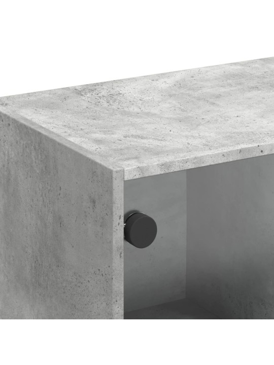 TV skříňka se skleněnými dvířky betonově šedá 102x37x42 cm