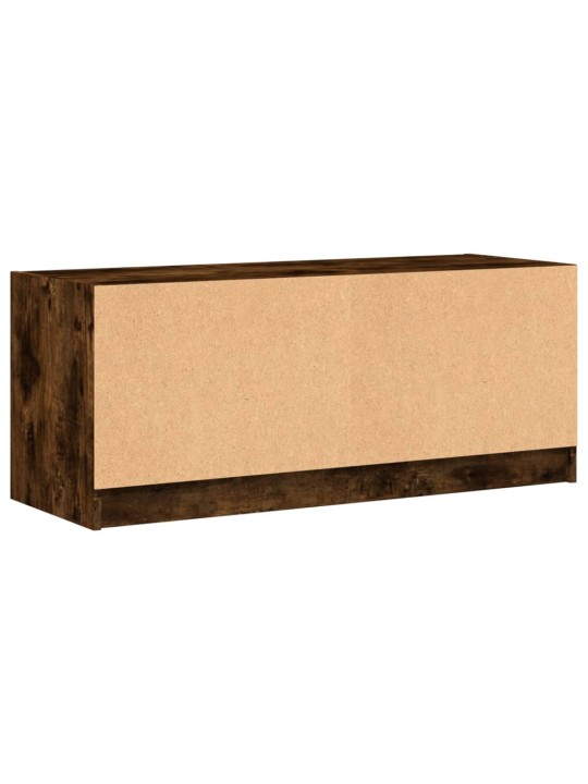 TV skříňka se skleněnými dvířky kouřový dub 102x37x42 cm