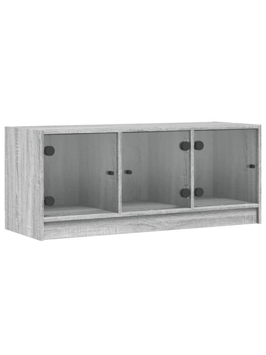 TV skříňka se skleněnými dvířky šedá sonoma 102x37x42 cm