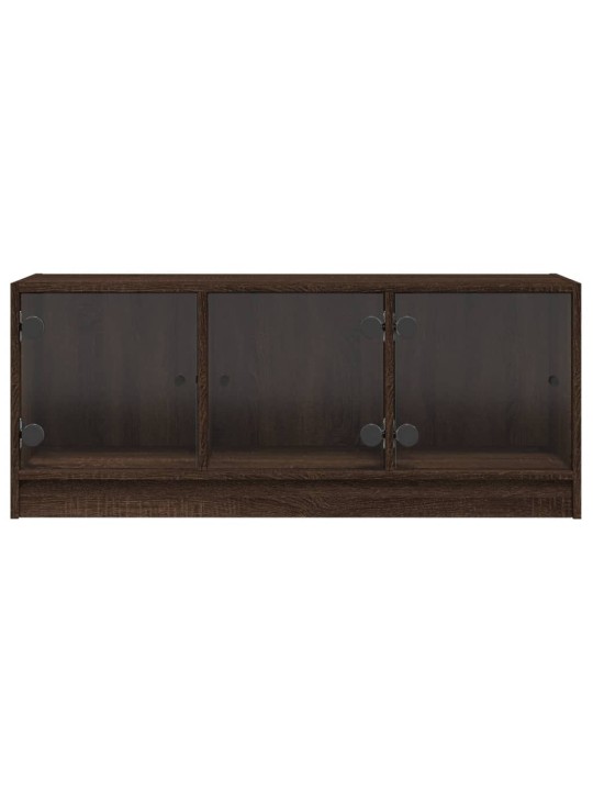 TV skříňka se skleněnými dvířky hnědý dub 102x37x42 cm