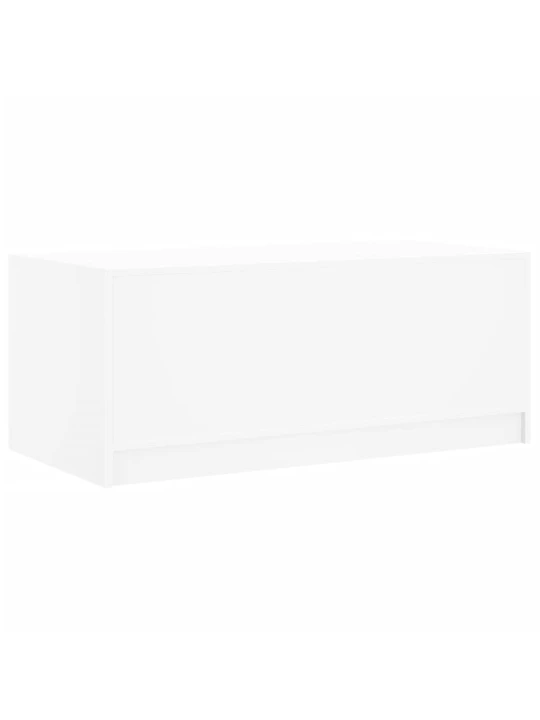 Konferenční stolek se skleněnými dvířky bílý 102 x 50 x 42 cm
