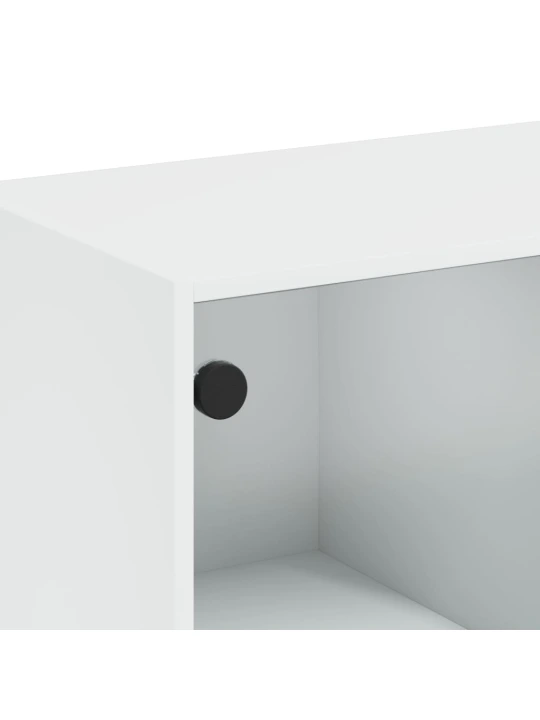Konferenční stolek se skleněnými dvířky bílý 102 x 50 x 42 cm