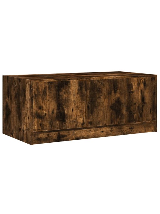 Konferenční stolek skleněná dvířka kouřový dub 102x50x42 cm