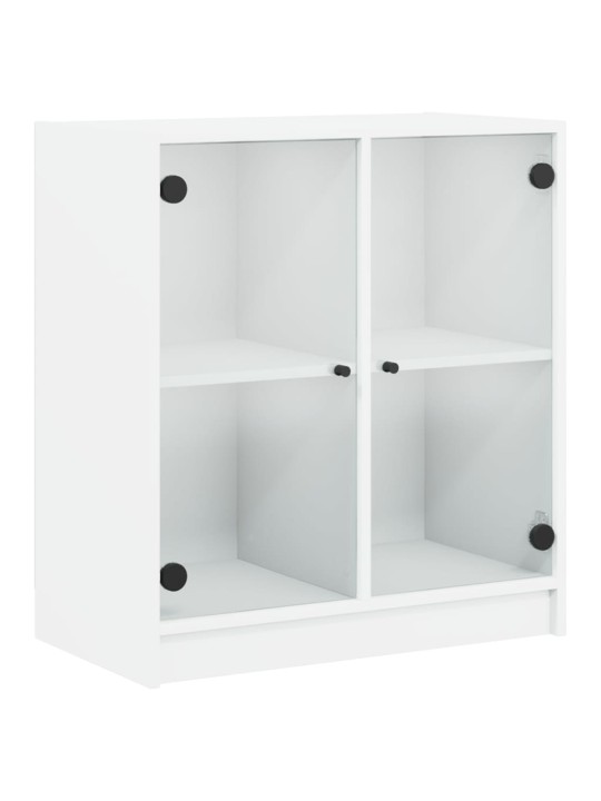 Odkládací skříňka se skleněnými dvířky bílá 68 x 37 x 75,5 cm