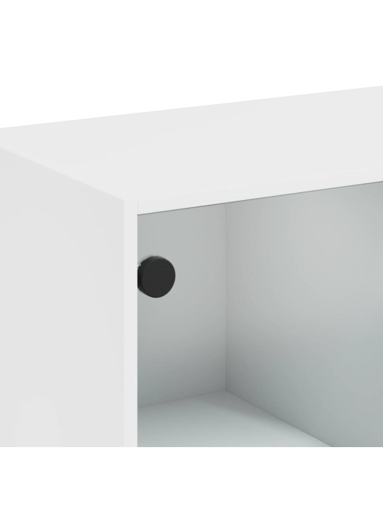 Odkládací skříňka se skleněnými dvířky bílá 68 x 37 x 75,5 cm