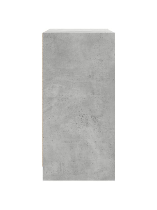 Odkládací skříňka skleněná dvířka betonově šedá 68x37x75,5 cm