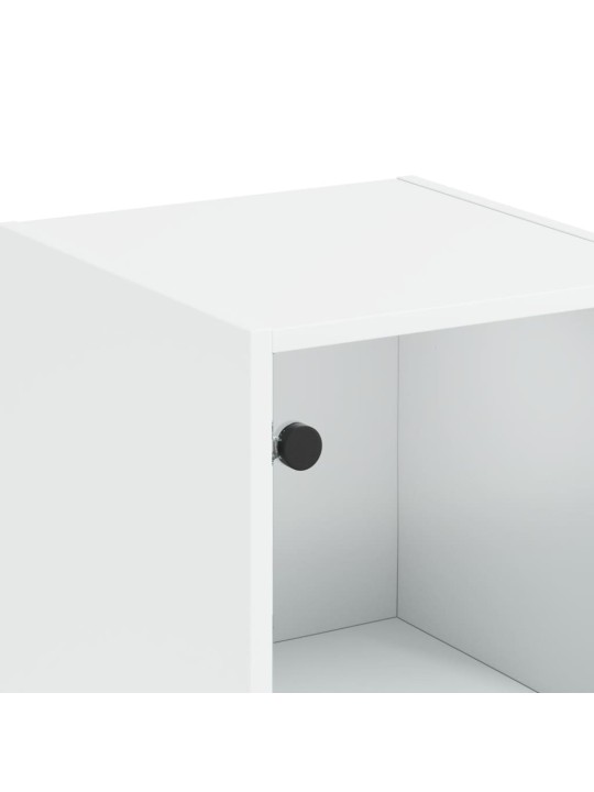 Highboard se skleněnými dvířky bílý 35 x 37 x 142 cm
