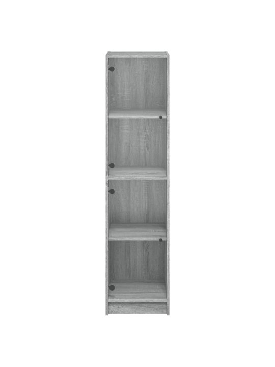 Highboard se skleněnými dvířky šedý sonoma 35 x 37 x 142 cm