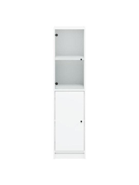 Highboard se skleněnými dvířky bílý 35 x 37 x 142 cm