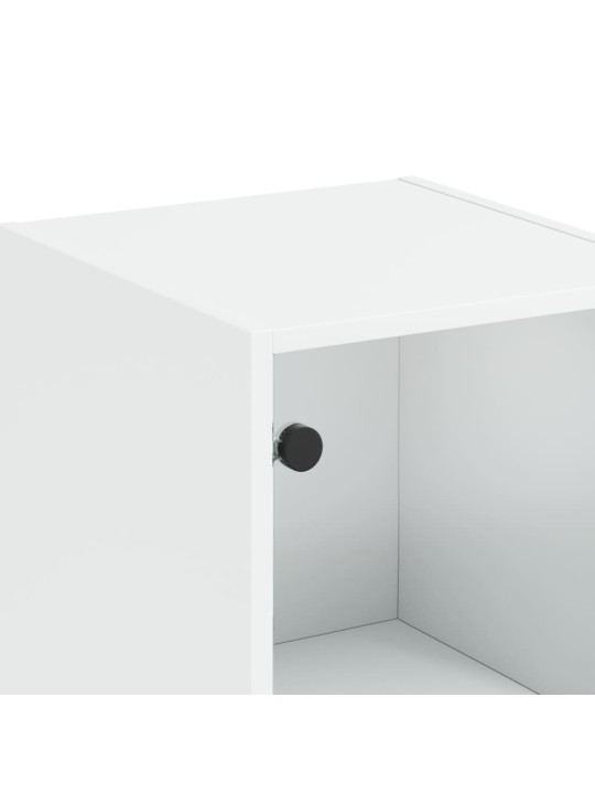 Highboard se skleněnými dvířky bílý 35 x 37 x 142 cm