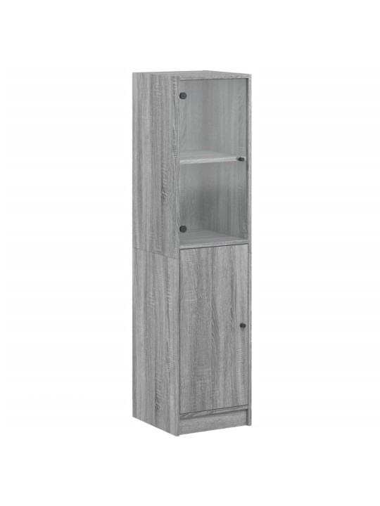Highboard se skleněnými dvířky šedý sonoma 35 x 37 x 142 cm