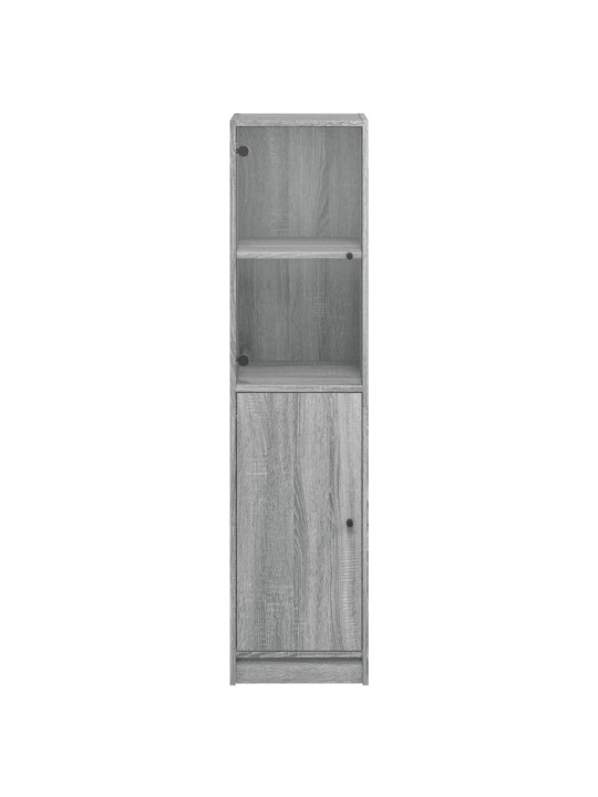 Highboard se skleněnými dvířky šedý sonoma 35 x 37 x 142 cm