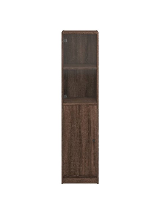 Highboard se skleněnými dvířky hnědý dub 35 x 37 x 142 cm
