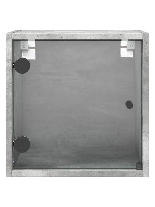 Noční stolky se skleněnými dvířky 2 ks betonově šedé 35x37x35cm