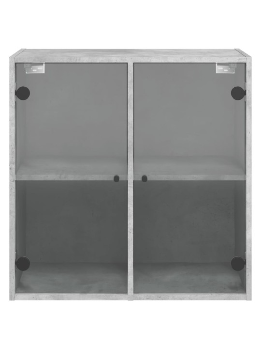 Nástěnná skříňka skleněná dvířka betonově šedá 68x37x68,5 cm