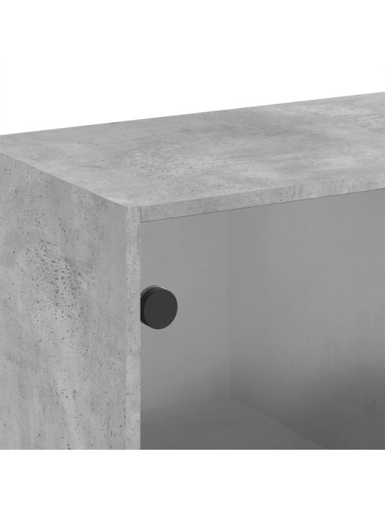 Nástěnná skříňka skleněná dvířka betonově šedá 68x37x68,5 cm
