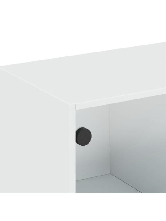 Nástěnná skříňka se skleněnými dvířky bílá 102x37x35 cm