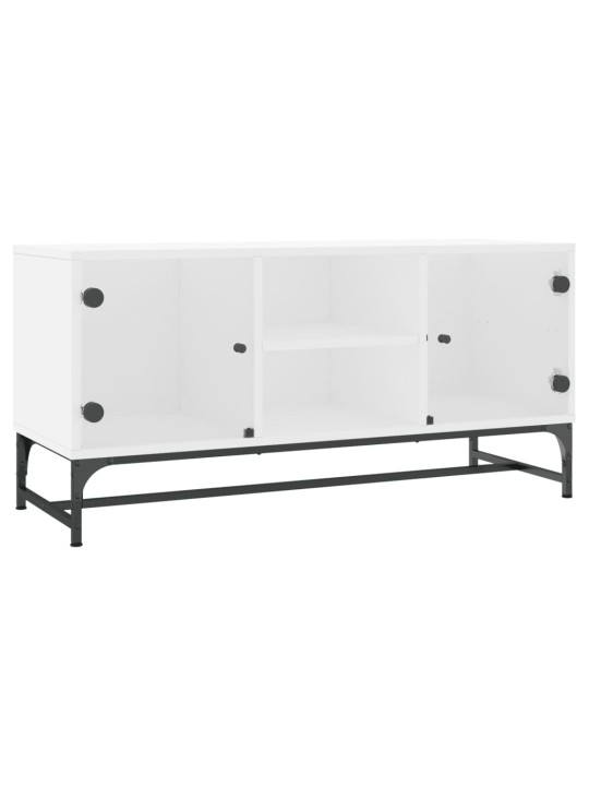 TV skříňka se skleněnými dvířky bílá 102 x 37 x 50 cm