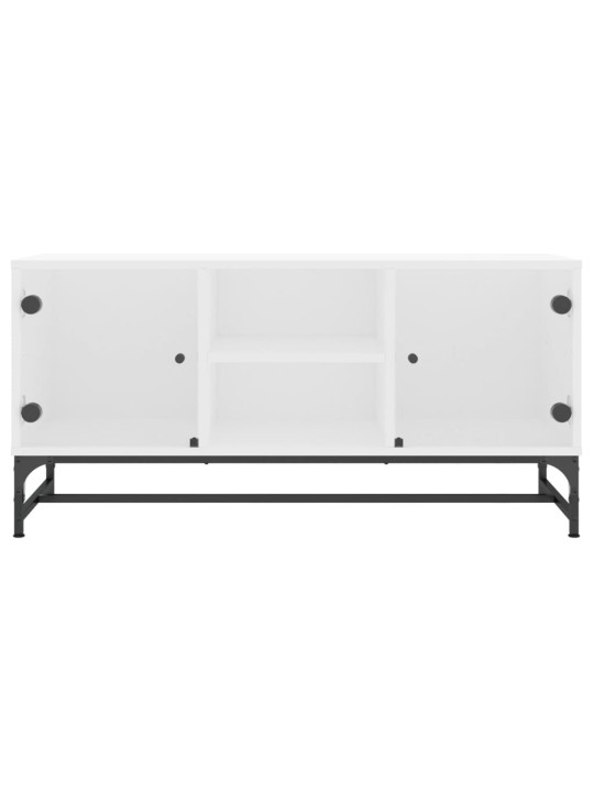 TV skříňka se skleněnými dvířky bílá 102 x 37 x 50 cm