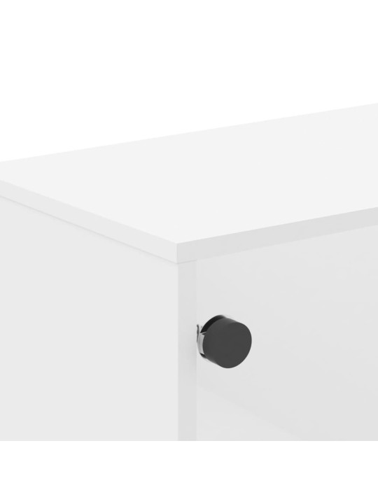 TV skříňka se skleněnými dvířky bílá 102 x 37 x 50 cm