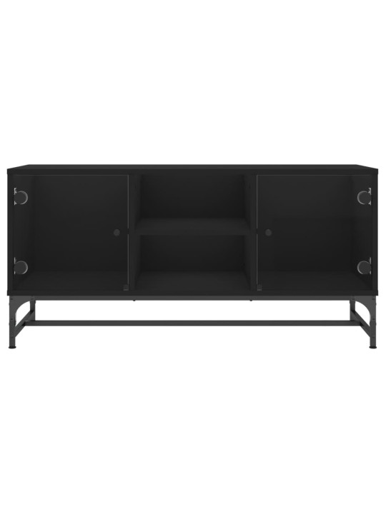 TV skříňka se skleněnými dvířky černá 102 x 37 x 50 cm