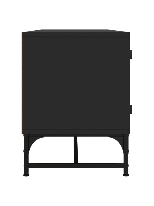 TV skříňka se skleněnými dvířky černá 102 x 37 x 50 cm
