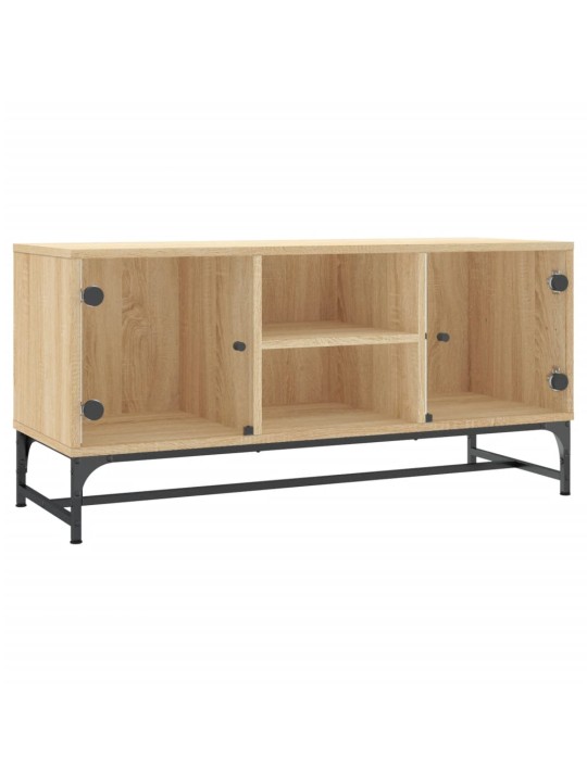 TV skříňka se skleněnými dvířky dub sonoma 102 x 37 x 50 cm