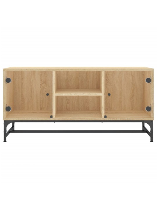 TV skříňka se skleněnými dvířky dub sonoma 102 x 37 x 50 cm