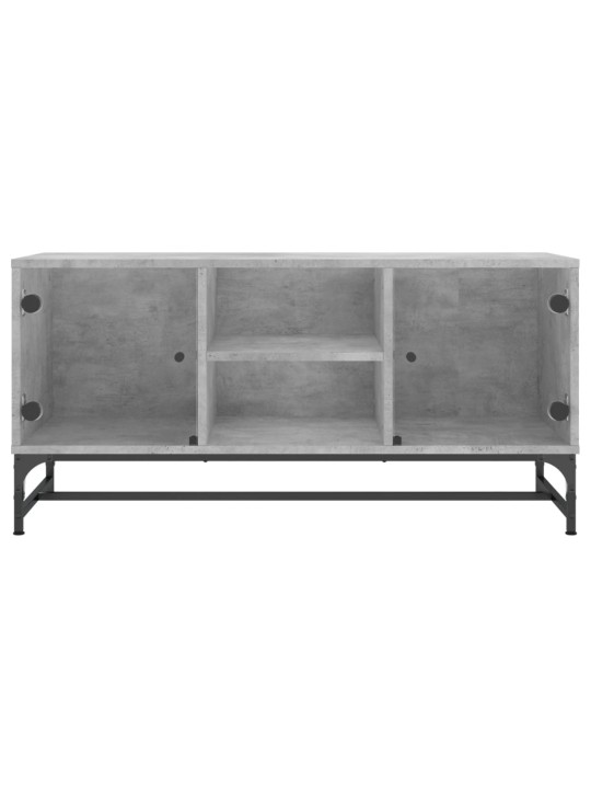 TV skříňka se skleněnými dvířky betonově šedá 102 x 37 x 50 cm