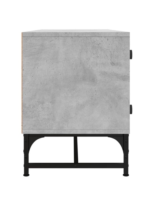 TV skříňka se skleněnými dvířky betonově šedá 102 x 37 x 50 cm