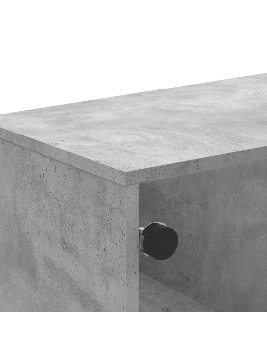 TV skříňka se skleněnými dvířky betonově šedá 102 x 37 x 50 cm