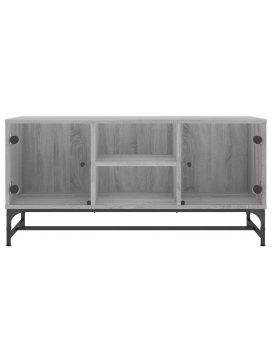 TV skříňka se skleněnými dvířky šedá sonoma 102 x 37 x 50 cm