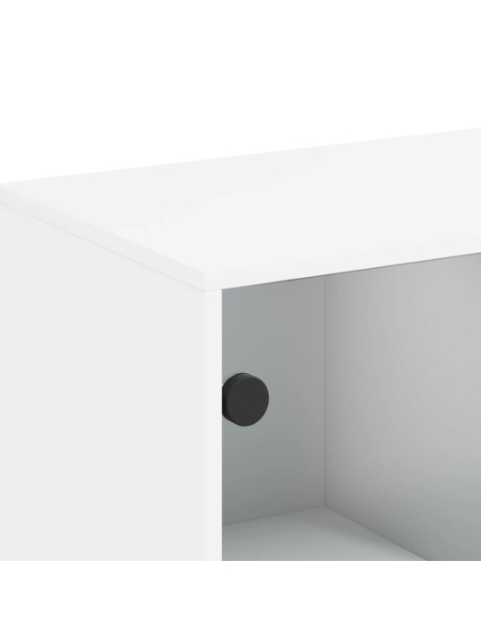 Odkládací skříňka se skleněnými dvířky bílá 69x37x100 cm