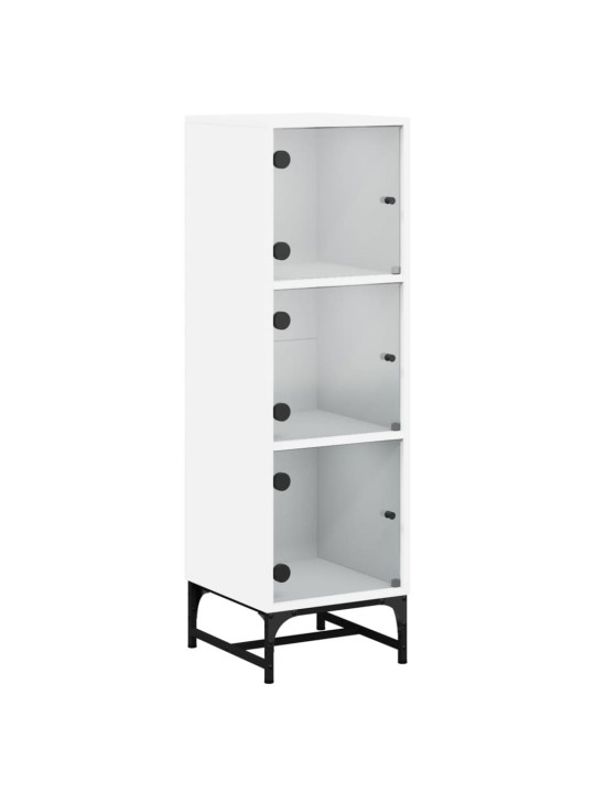 Highboard se skleněnými dvířky bílý 35 x 37 x 120 cm