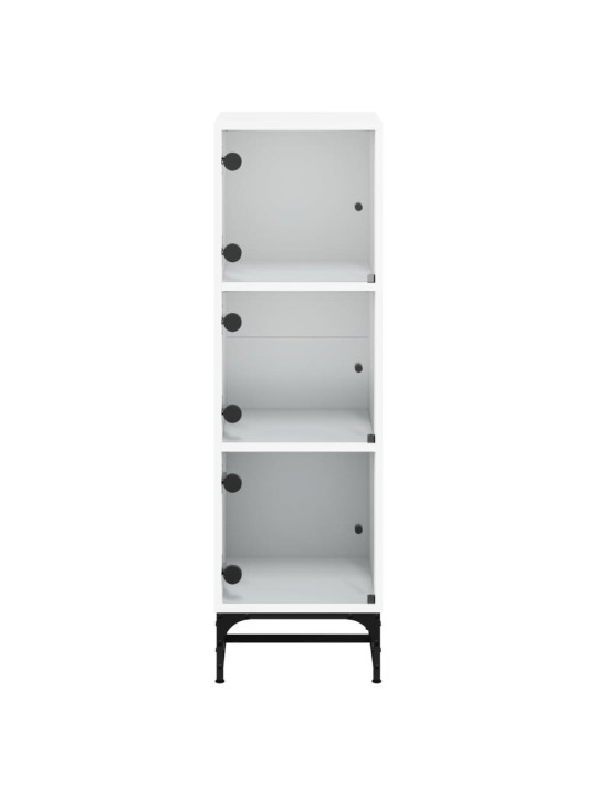 Highboard se skleněnými dvířky bílý 35 x 37 x 120 cm