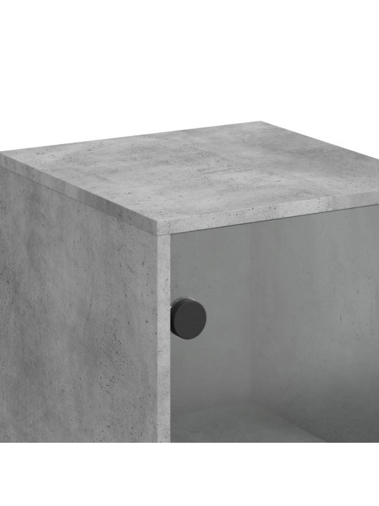 Highboard se skleněnými dvířky betonově šedý 35 x 37 x 120 cm