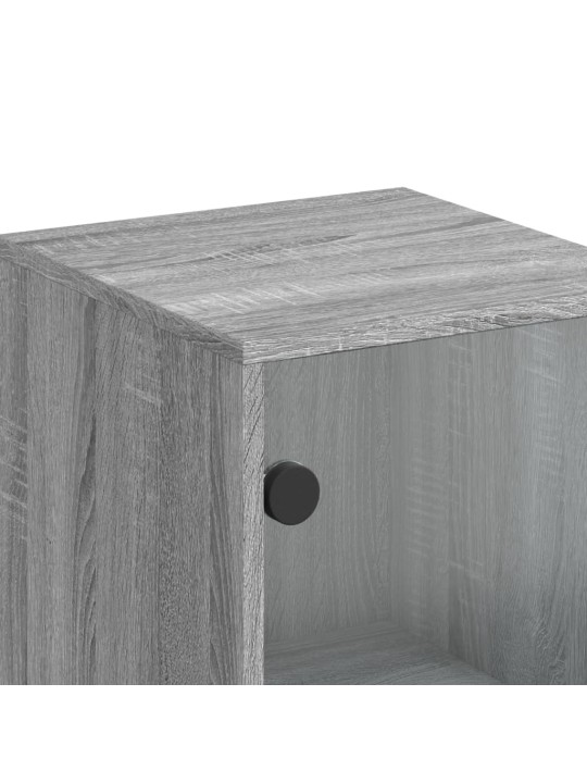 Highboard se skleněnými dvířky šedý sonoma 35 x 37 x 120 cm