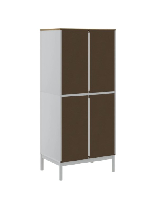 Šatní skříň floro bílá 77 x 53 x 171 cm masivní borovice