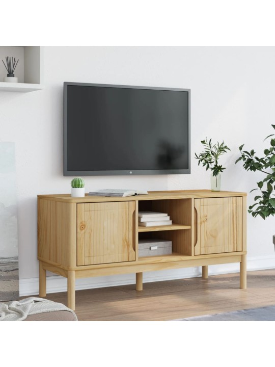 TV stolek FLORO voskově hnědý 114x43x55 cm masivní borové dřevo