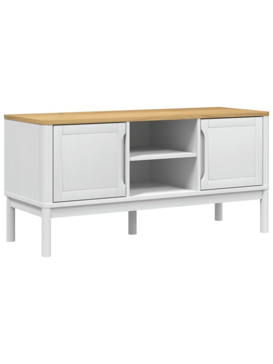 TV stolek FLORO bílý 114 x 43 x 55 cm masivní borové dřevo